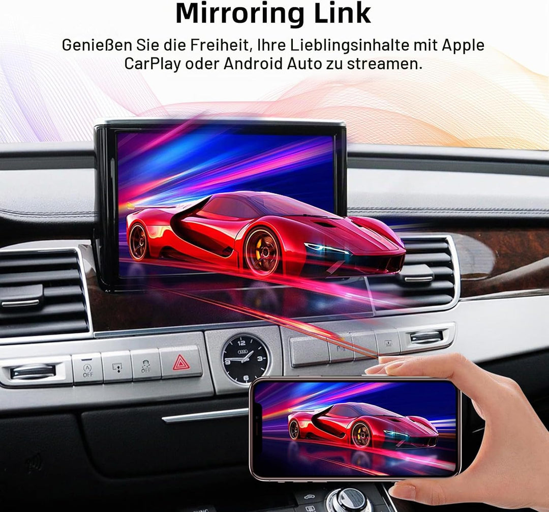 Ezonetronics Wireless CarPlay &amp; Android Auto Retrofit Kit Decoder für Audi A8 2010-2017 mit MMI 3G S