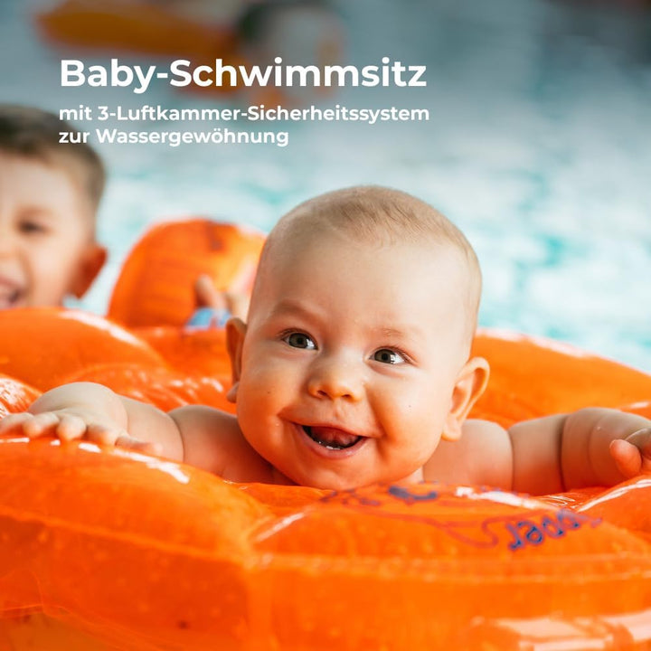 Flipper SwimSafe 1040 - Schwimmsitz für Babys ab 3 Monaten, Schwimmhilfe mit 3 Luftkammern und ohne