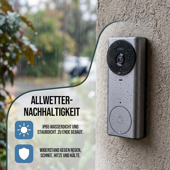 Kabellose Türklingel mit Kamera – 4,3" Monitor Videotürklingel, 2,4G Funk, Nachtsicht Funkklingel, G