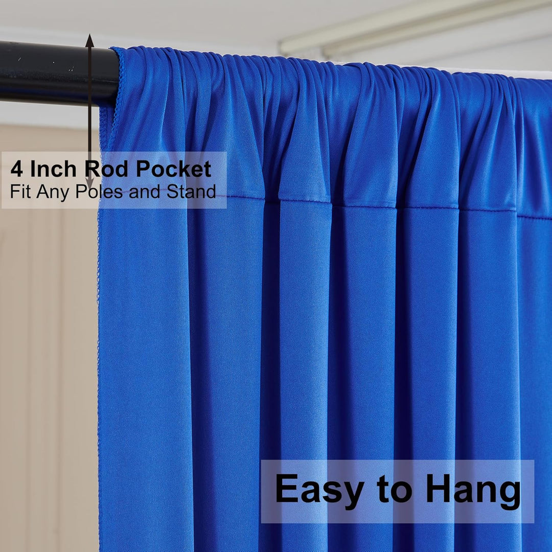 NSSONBEN 3m×3m Falten Freier Royal Blau Hintergrund Vorhang für Geburtstags Hochzeit, 2 Platten 1.5m