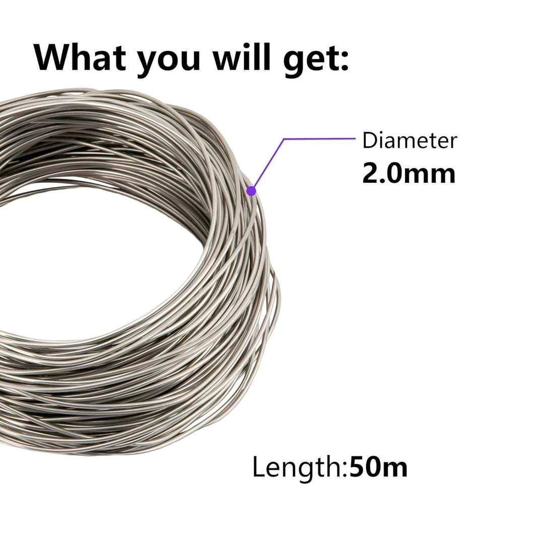 Draht Edelstahl,Edelstahldraht φ2.0mm 50 M,Draht,Edelstahl Draht,Draht,Basteldraht,Draht Zum Basteln