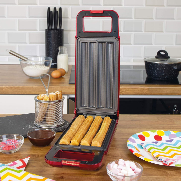 Global Gizmos 35529 Churros Maker 700 W/Spritzbeutel inklusive/Thermostatisch gesteuertes 180° Drehs