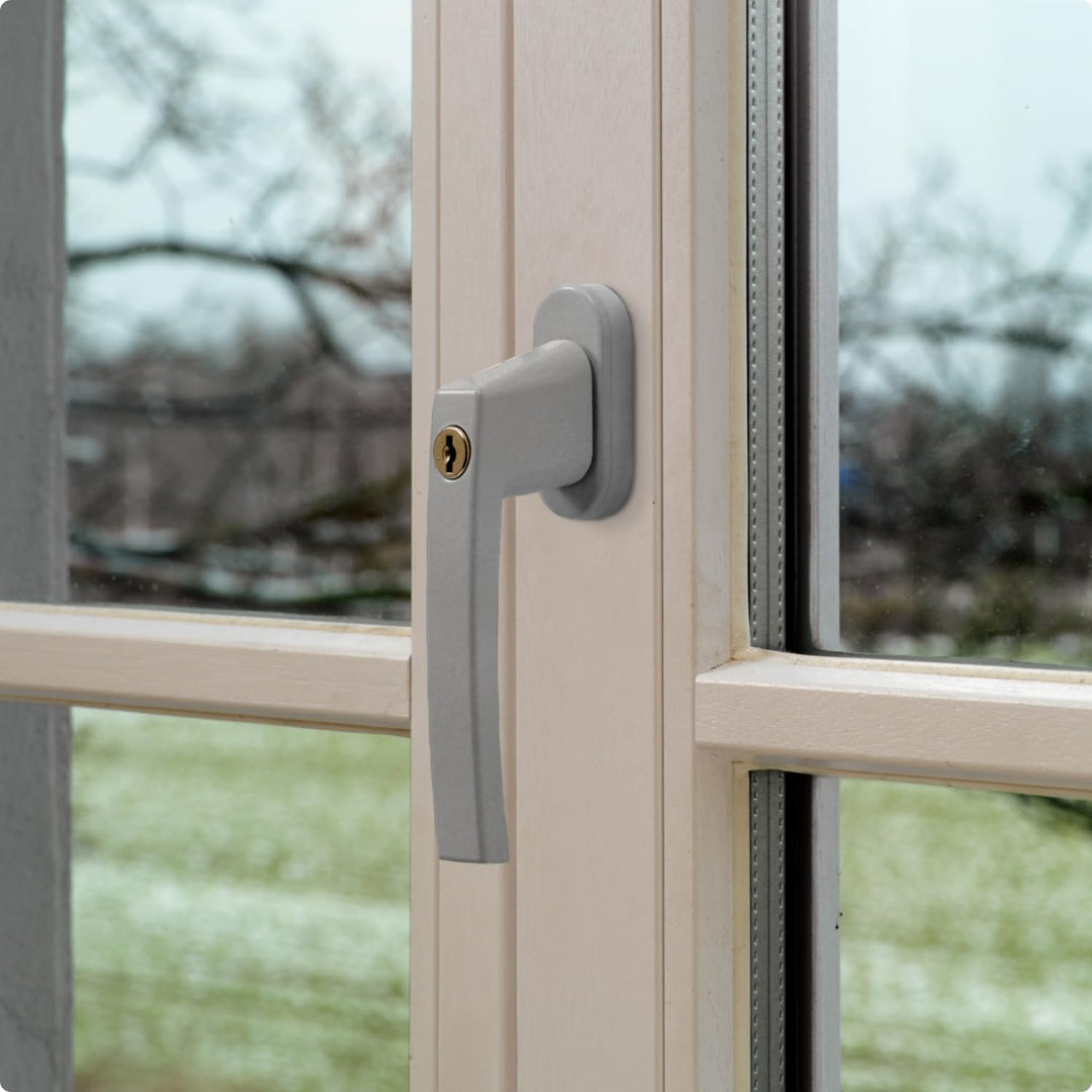 ABUS Abschliessbarer Fenstergriff FG210 AB210 - 3er Set - Fensterknauf mit Druckzylinder, gleichschl