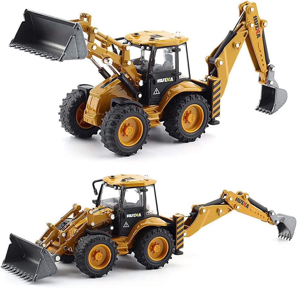 fisca Die-cast Bagger Baggerlader Frontlader LKW 1/50 Metalltechnik Fahrzeug BAU Traktor Modell Samm