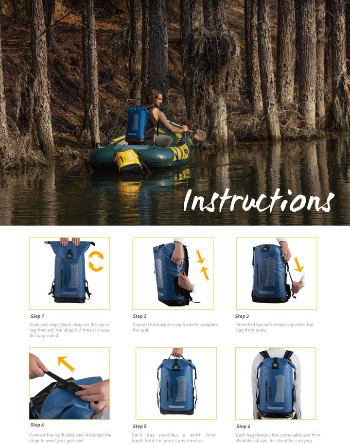 IDRYBAG Wasserdichter Rucksack Dry Bag 20L/30L/40L, schwimmender trockener Rucksack wasserdicht für