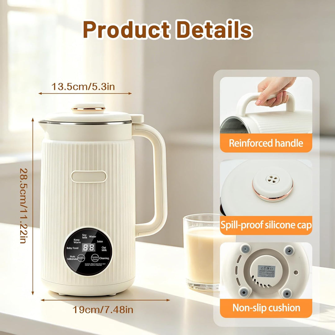 Nussmilchmaschine, 1200ml Automatische Sojamilch Maschine, 8-in-1 Hafermilch Maschine für selbstgema