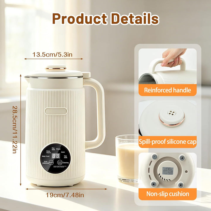 Nussmilchmaschine, 1200ml Automatische Sojamilch Maschine, 8-in-1 Hafermilch Maschine für selbstgema