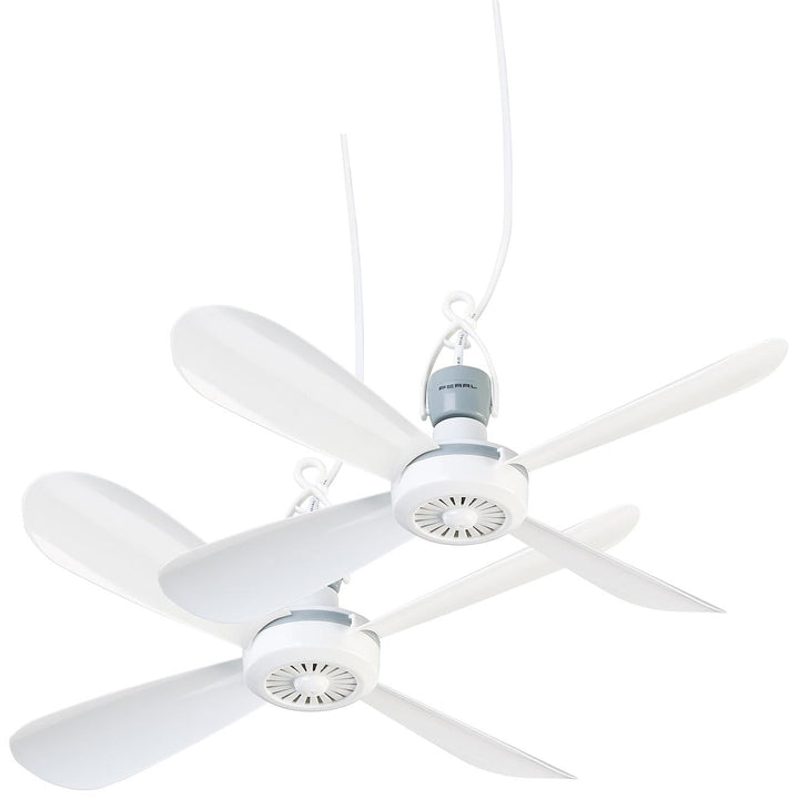 PEARL Deckenlüfter: 2er-Set mobile Deckenventilatoren mit Aufhänger,230V, Ein/Aus-Schalter (Deckenve