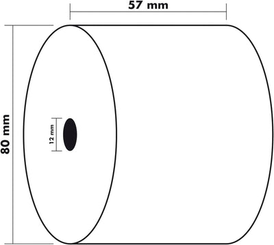 Exacompta 40340E 10er Pack Thermopapierrollen 1-lagig, Breite: 57mm, Länge 76m, Durchmesser Kern: 12