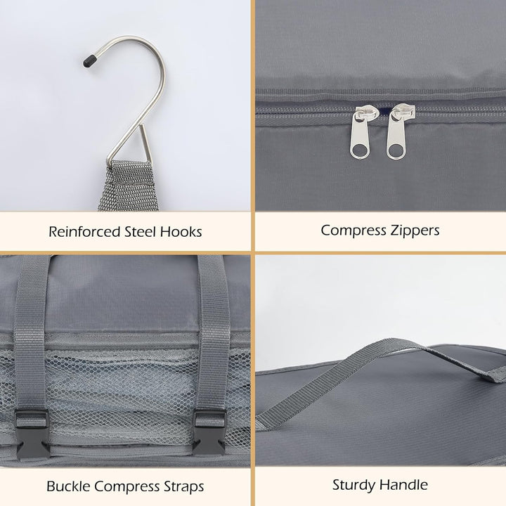 Surblue Hängeregal Reisetasche Kompressionspackwürfel für Koffer Zusammenklappbar mit Erweiterungssc