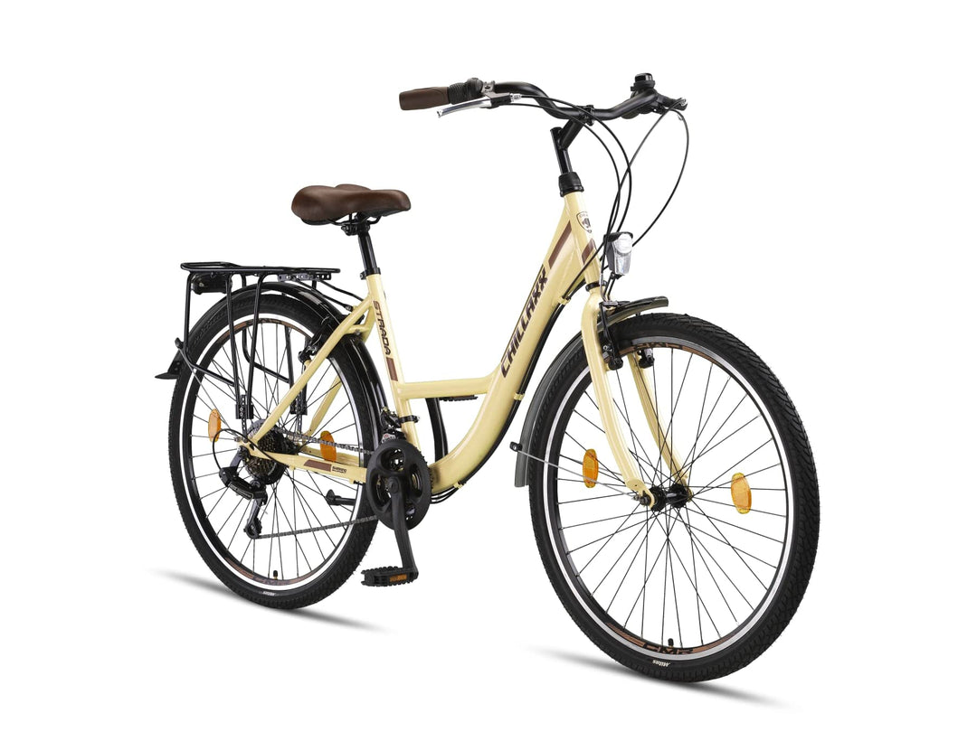 Chillaxx Bike Strada Premium City Bike in 24, 26, 28 Zoll - Fahrrad für Mädchen, Jungen, Herren und