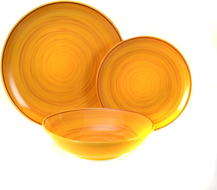 H&H Bunte Tellerservice 12 Stück - Tellerservice für 4 Personen mehrfarbig - Set aus Steinware - Fül