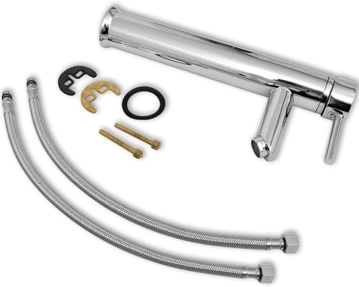 WIFESE Bad-Waschbecken mit Mischbatterie Keramik Rund Weiss 40x16 CM Aufsatzwaschbecken Eckig Badezi