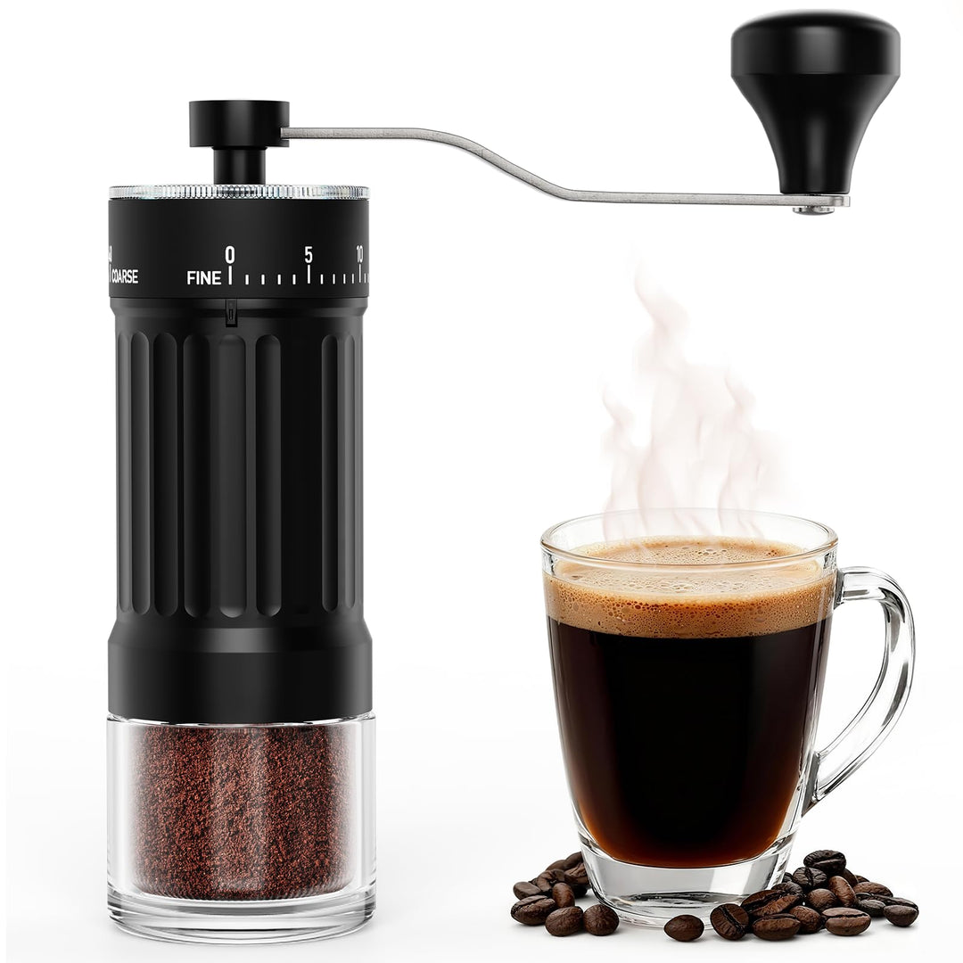 Kaffeemühle Manuell mit Keramischem Mahlwerk, 40 Präzise Einstellbare Mahlgrade für French Press, Po