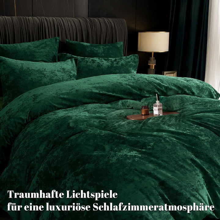 PHF Samt Bettwäsche 135x200, Luxus Flauschig Bettwäsche 135x200 cm mit 2er Kissenbezüge 80x80 cm, Ku