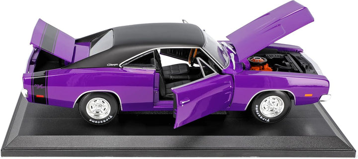 Generisch Dodg. Charger R/T Coupe Violett 1969 1/18 Modell Auto Ohne Wunschkennzeichen, Ohne Wunschk