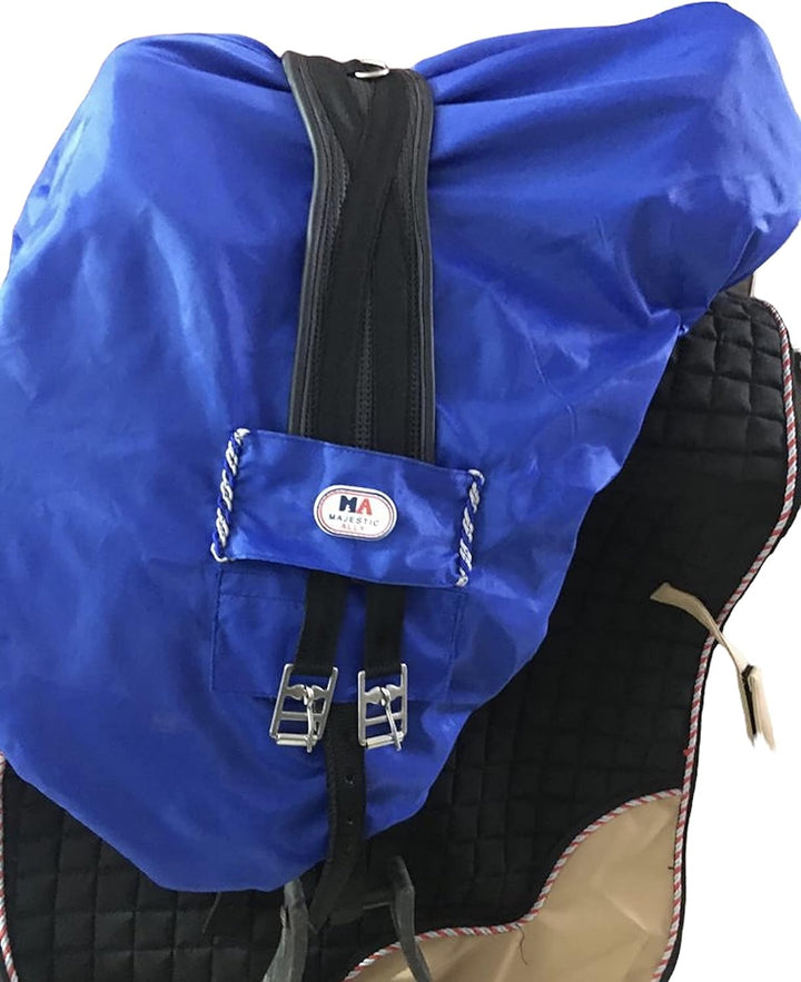 Majestic Ally Sattelbezug aus Nylon, wasserdicht, mit Fleece gefüttert, verschiedene Farben (Königsb