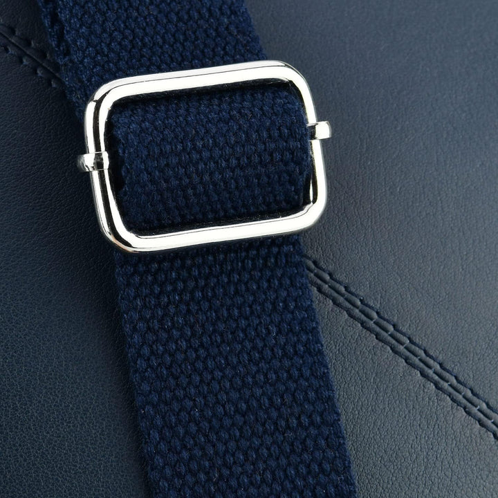 Biagiotti Herren-Handtasche mit verstellbarem Schultergurt, mehrere Taschen aus echtem Leder Blau Gr