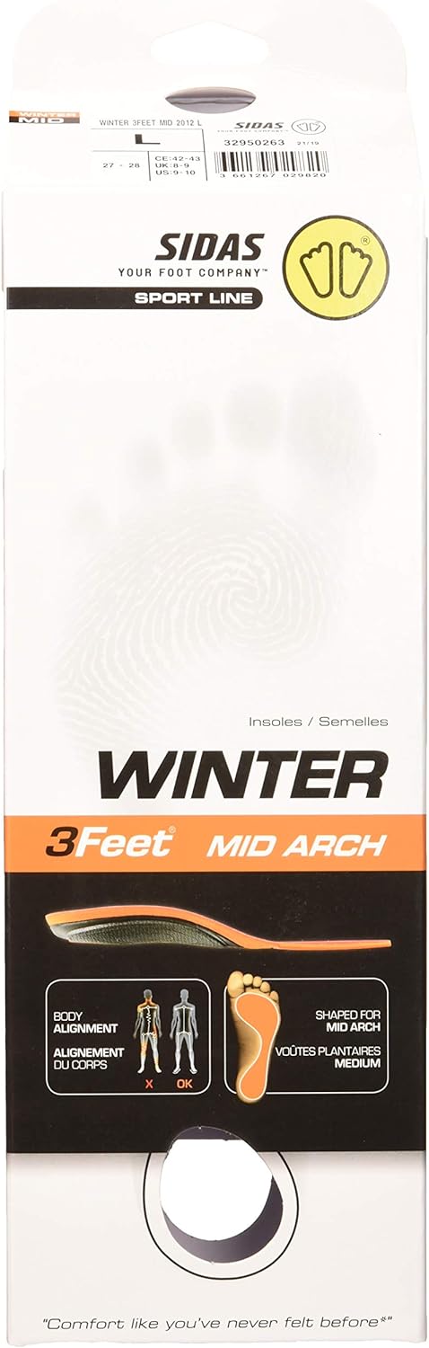 Sidas 3feet Winter Mid-einlegesohlen Sohlen XXL Schwarz, XXL Schwarz