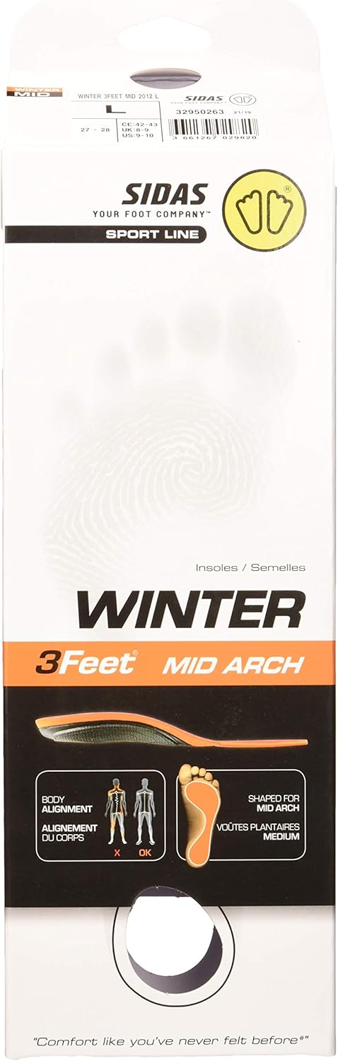 Sidas 3feet Winter Mid-einlegesohlen Sohlen XS Orange, XS Orange