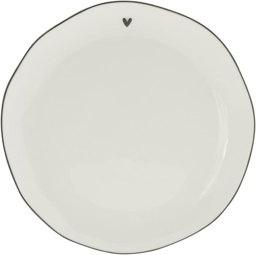 Bastion Collections 6er Set Kuchenteller Heart weiss mit Herz 19cm Keramik