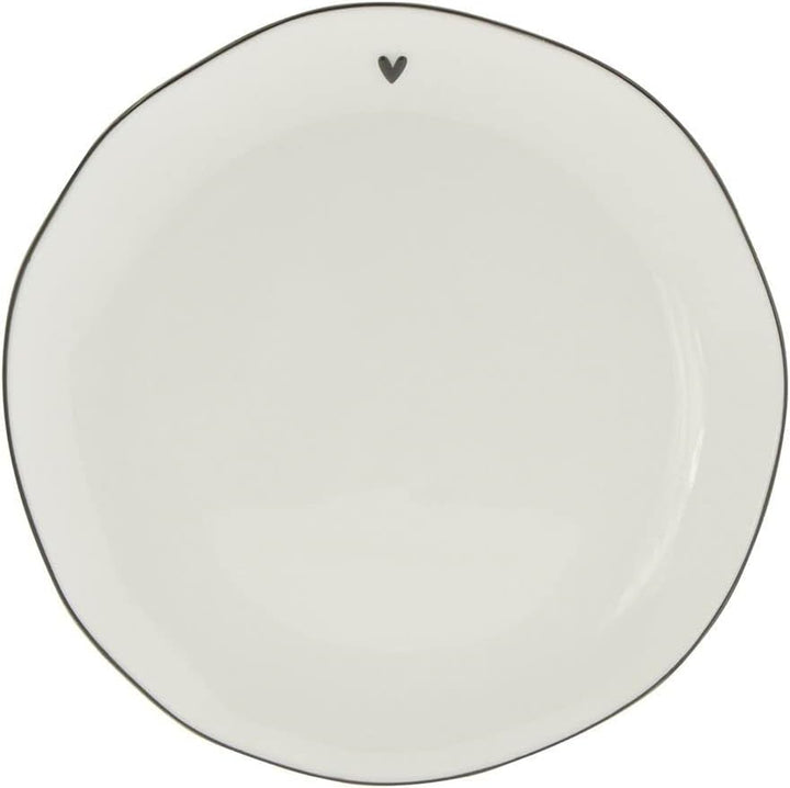 Bastion Collections 6er Set Kuchenteller Heart weiss mit Herz 19cm Keramik