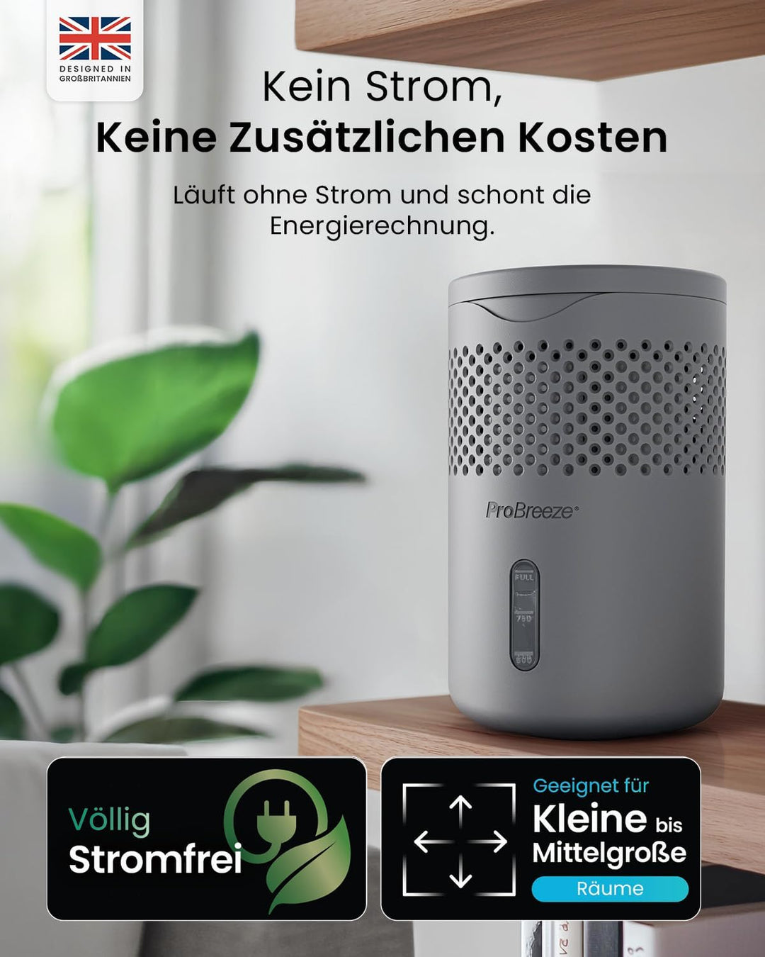 Pro Breeze Osmo Luftentfeuchter – Geräuschlos & Nachfüllbar - Raumentfeuchter für Zuhause, Schlafzim