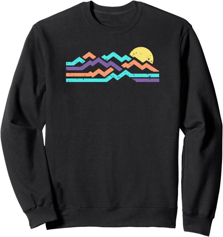 Trendy Multicolored Mountain Range Sweatshirt