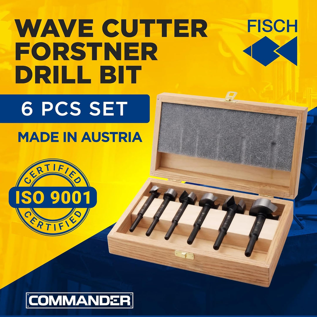 FISCH Forstnerbohrersatz Wave Cutter SP Bohrer 20 - 50 mm, 6 teilig, 03170006K ø 20- 50 mm, ø 20- 50