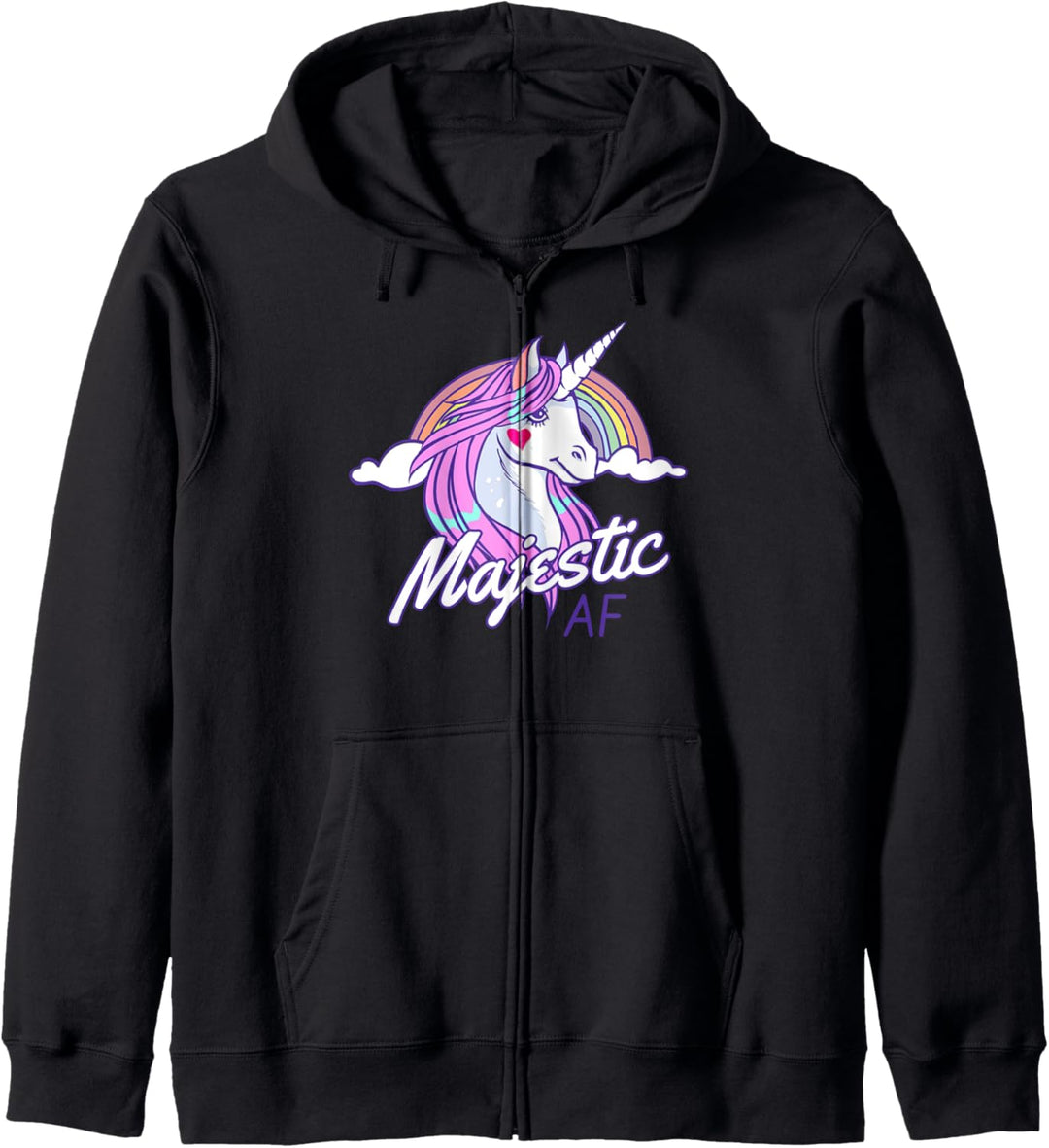 Majestätische AF niedlichen Einhorn Kawaii Regenbogen lustig Kapuzenjacke