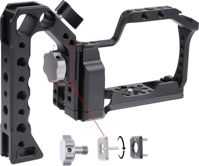 Hersmay M5 M50 Cage mit Top Handle, Aluminium Kamerakäfig Camera Cage für Canon EOS M50II/M50/M5 Kam