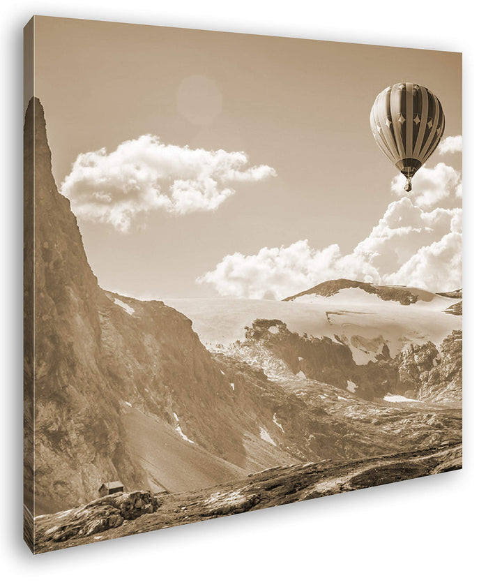deyoli Heissluftballons im malerischen Gebirge Format: 60x60 Effekt: Sepia als Leinwandbild, Motiv f
