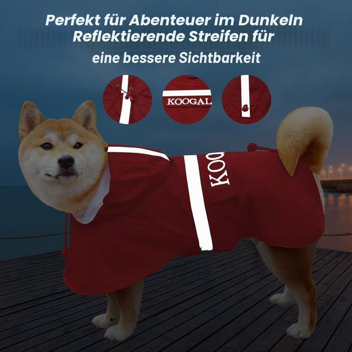 Grosse Hunde Regenjacken Mit Kapuze,Hunde Regenmantel,Mit Reflektierenden Sicherheitsstreifen, Wasse