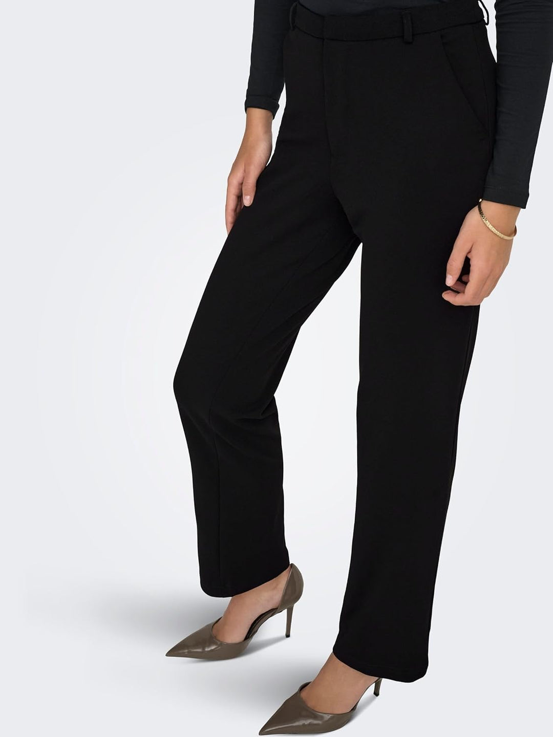 JdY Damen Jdygeggo Straight Pant JRS Noos Hose, Schwarz