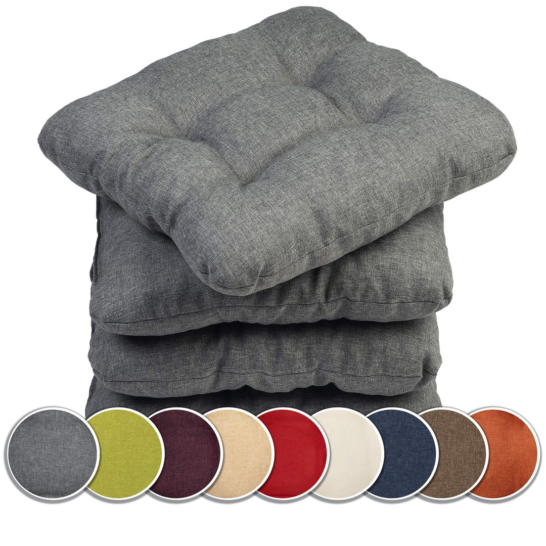 sunnypillow 4er Set Stuhlkissen 45x45 cm Bequeme 8cm Polsterauflage Auflage für Stühle/Bänke in Haus