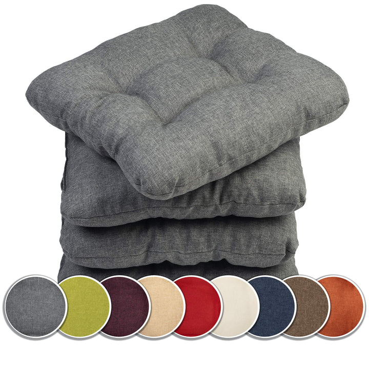 sunnypillow 4er Set Stuhlkissen 45x45 cm Bequeme 8cm Polsterauflage Auflage für Stühle/Bänke in Haus