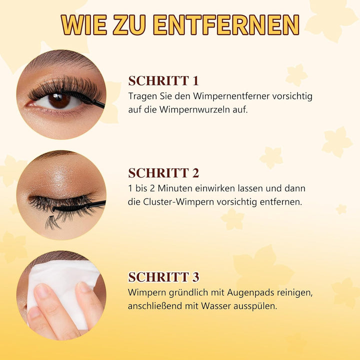 QUEWEL Wimpern-Extensions 320 Stück 30D+40D, DIY Lash Extension Set, Cluster Lashes mit Wimpernklebe