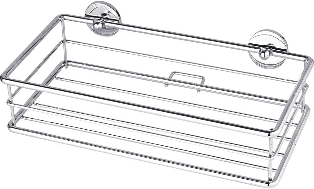 tesa baath Plus Ablage für die Dusche, verchromt, inkl. Klebelösung, 73mm x 250mm x 125mm, Ablage