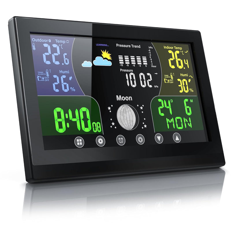 CSL - Funk Wetterstation mit Farbdisplay - inkl. Aussensensor - Funkuhr - Innen und Aussentemperatur