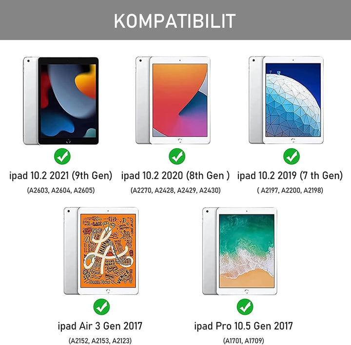 Hofsos Hülle mit Tastatur für IPad 10.2 Zoll 9/8/7 Generation (2021/2020/2019) - QWERTZ Layout Keybo
