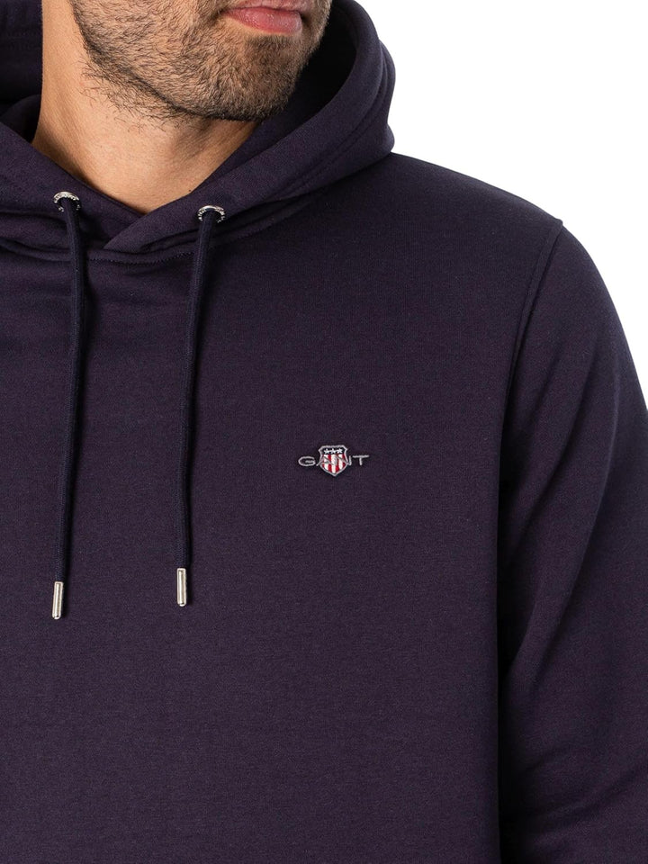 GANT Herren Logo Kapuzenpullover XS Evening Blue, XS Evening Blue