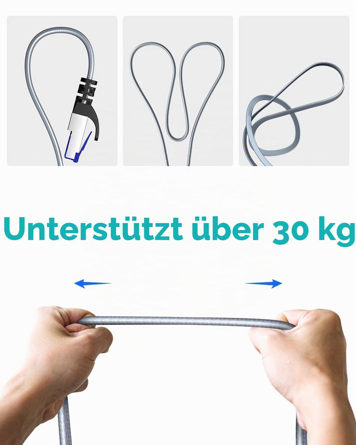 BUSOHE Cat 8 LAN Kabel 5m (5-Stück), 40Gbps 2000MHz Ethernet Kabel Netzwerkkabel, Flach Hochgeschwin