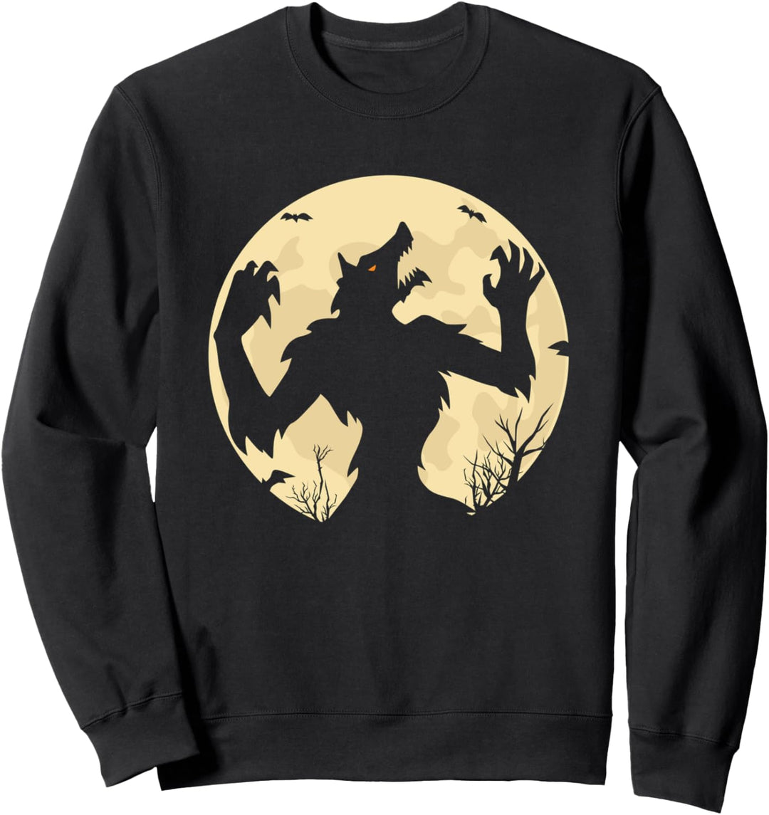 Werewolf Howling Full Moon Scary Wolf Halloween Monster Sweatshirt