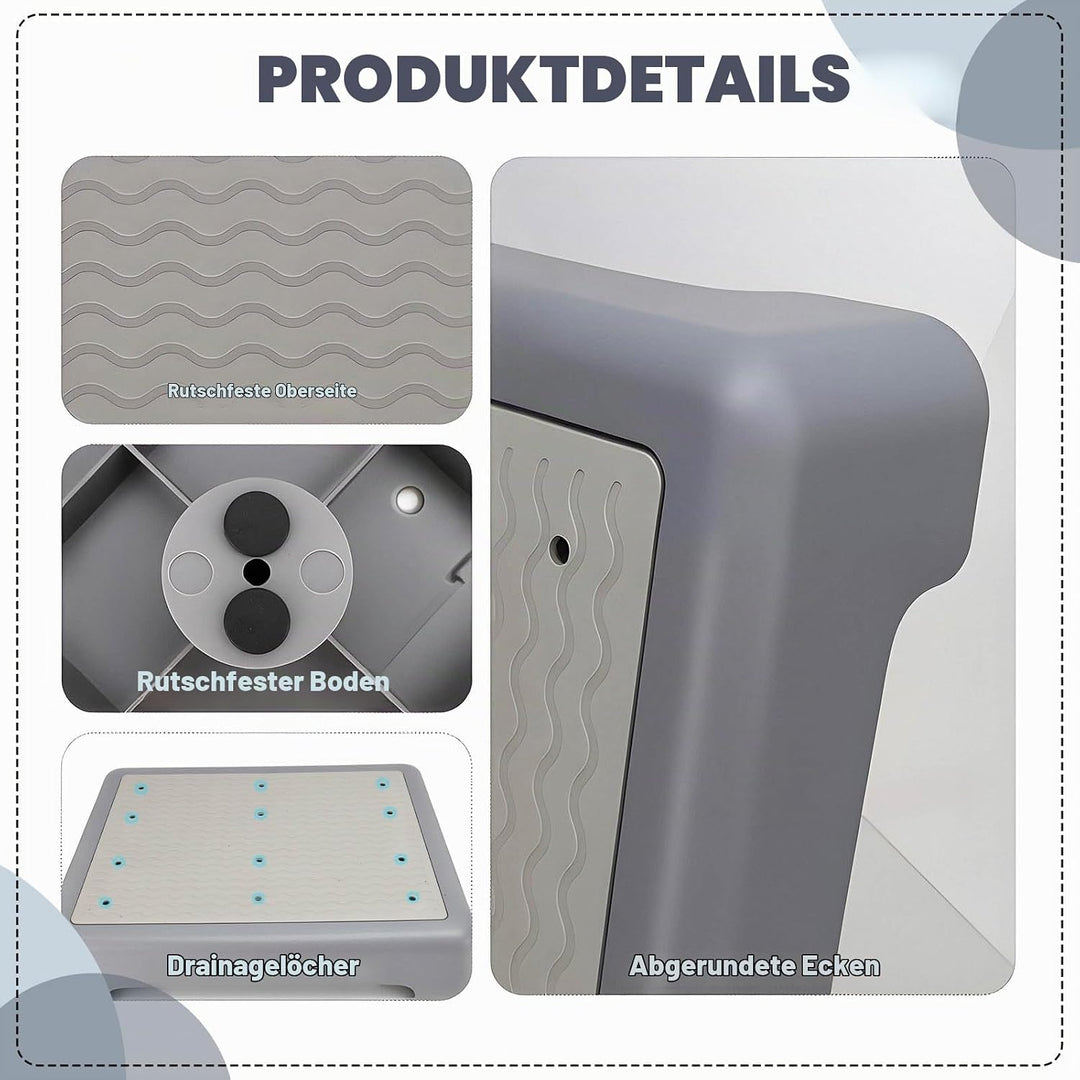 rutschfeste Halbstufen 8,5 cm Trittstufe Indoor &amp; Outdoor Tritthocker, Fussbank Kunststoff, Rutschhe