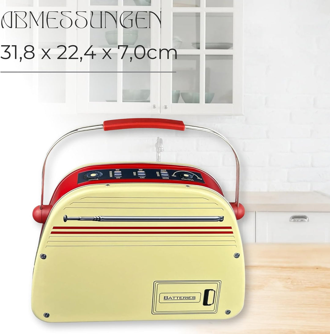 Runde Radiodose beige gross - Aufbewahrungsdose, Keksdose, Blechdose - lebensmittelecht - Vol. 3,0l