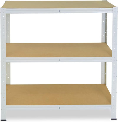 shelfplaza® 100x40x30cm Home Schwerlastregal weiss/Metallregal mit 3 Böden/Kellerregal Metall, Garag