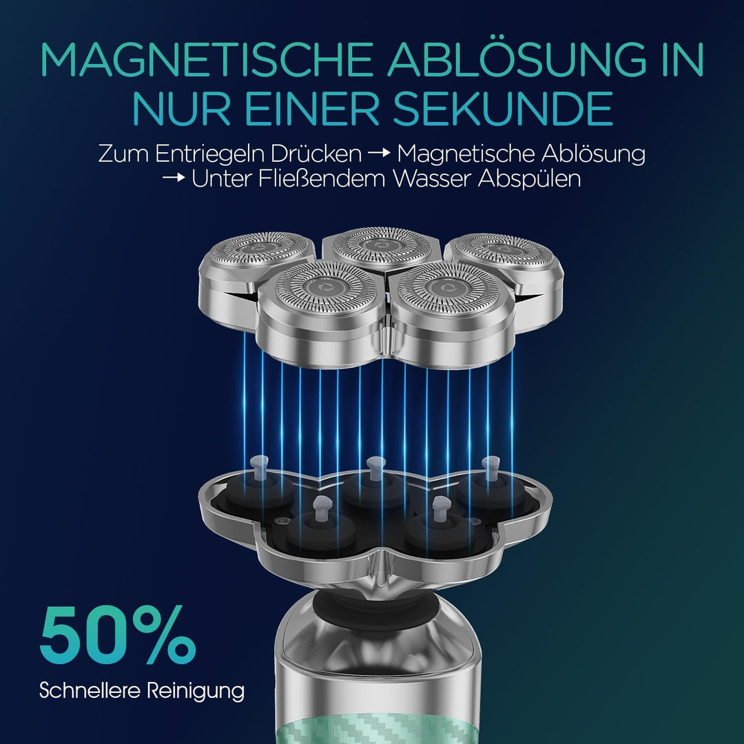 VOYOR Rasierer Herren Elektrisch 5D Elektrorasierer Herren Nassrasierer Herren-Und Trockenrasierer F