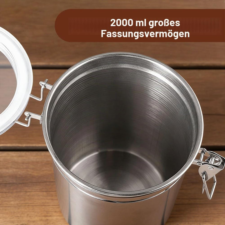 2000ml Kaffeedose Luftdicht, Kaffeebohnen Behälter, Kaffeebohnen Aufbewahrung, Kaffeedose, Vorratsdo