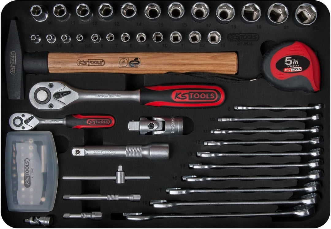 KS Tools 911.0628 1/4" + 1/2“ Elektriker-Werkzeugsatz, 128-tlg.