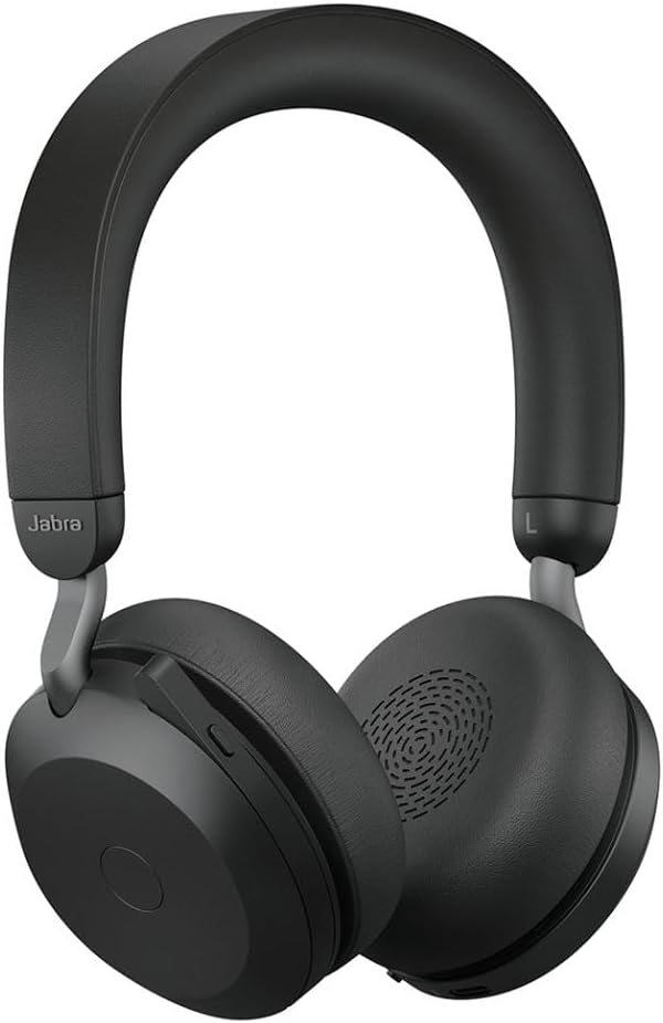 Jabra Evolve2 75 Wireless PC Headset with 8-Microphone Technology - Dual Foam Stereo Headphones with
